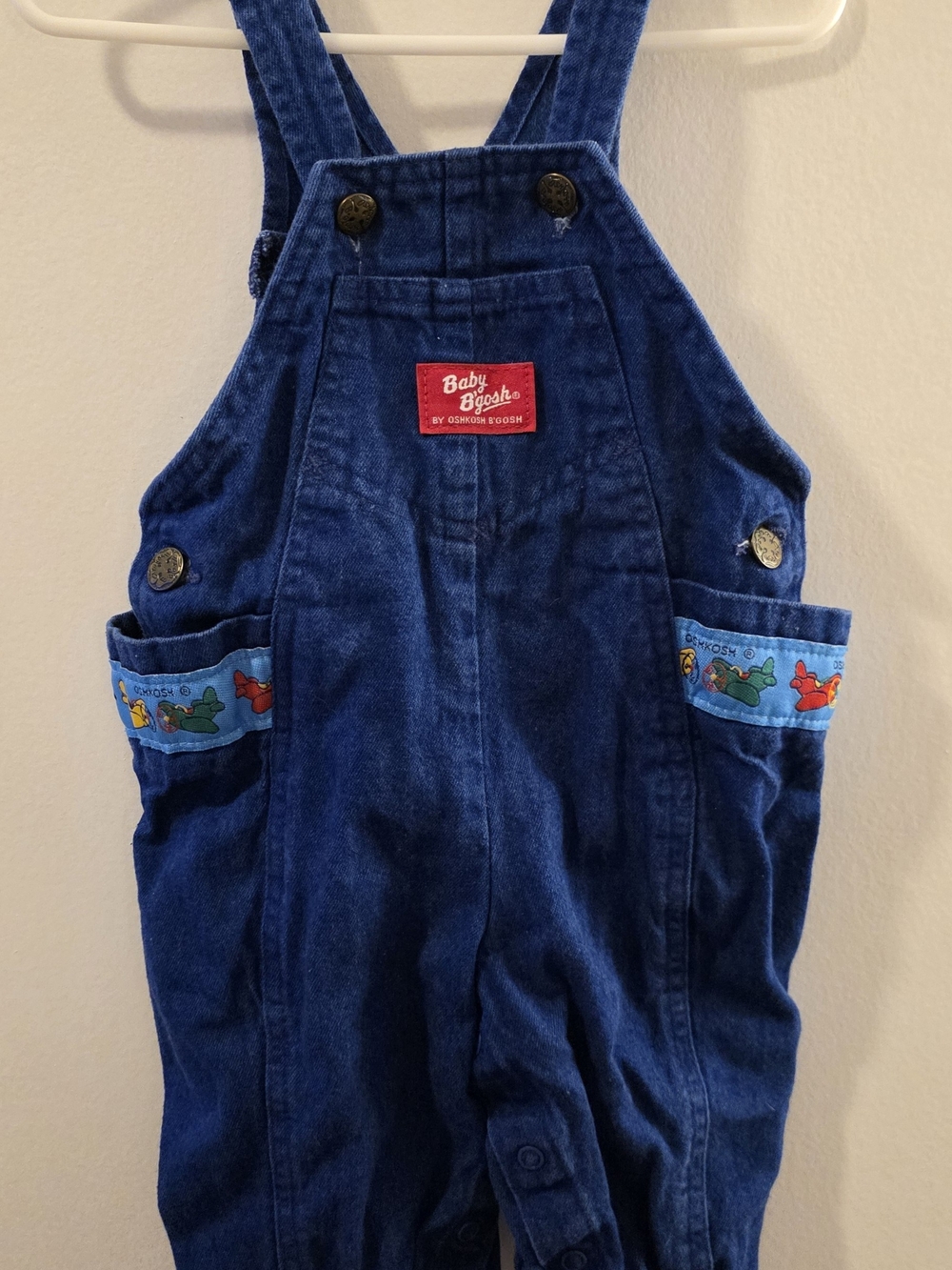 OshKosh B'gosh Dark Blue Denim Overalls with Playful Trim